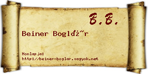 Beiner Boglár névjegykártya